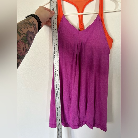 Lululemon Practice Freely TankPink And Orange Size 8 - Picture 3 of 7